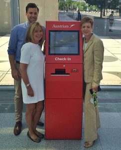 Der neue Self-Check-In Terminal von Austrian Airlines. 